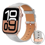Bracelet de montre en cuir végétalien à grain fin Rose Gold Buckle Black Shark xDfind, pour Apple Watch 42 / 44 / 45 / 46 / 49 mm, pour Apple Watch 38 / 40 / 41 / S11 42 mm