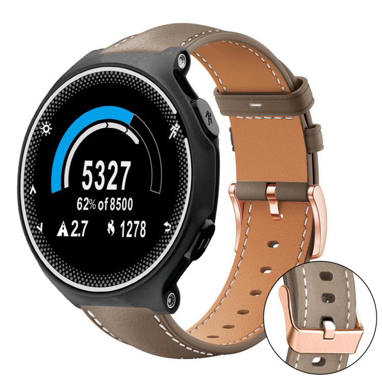 xDfind Rose Gold Buckle Black Shark Fine Grain Vegan Leather Watch Band, For Garmin Fenix 8/7/6/5 22mm, For Garmin Fenix 8/7S/6S/5S 20mm, For Garmin Forerunner 45 / 45S / Swim 2, For Garmin Forerunner 220/735/735XT/230/235, For Garmin Forerunner 35/30/35j
