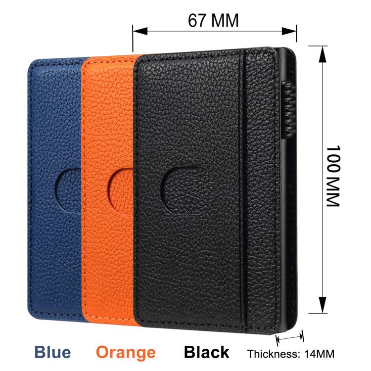 Sac porte-cartes magnétique Denior V25 en cuir PU texturé litchi