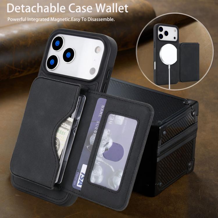 Étui portefeuille magnétique détachable en similicuir rétro avec blocage RFID pour iPhone 17 Pro Max, pour iPhone 17 Pro