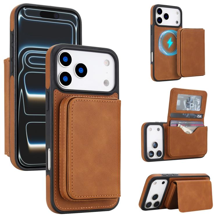 Étui portefeuille magnétique détachable en similicuir rétro avec blocage RFID pour iPhone 17 Pro Max, pour iPhone 17 Pro