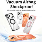 Coque de téléphone antichoc magnétique avec support rotatif à 360° en TPU et acrylique, avec coussin gonflable sous vide, pour iPhone 17 Pro Max, pour iPhone 17 Pro, pour iPhone 17