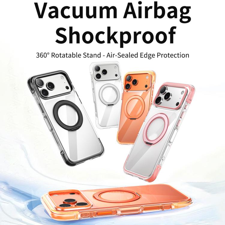 Coque de téléphone antichoc magnétique avec support rotatif à 360° en TPU et acrylique, avec coussin gonflable sous vide, pour iPhone 17 Pro Max, pour iPhone 17 Pro, pour iPhone 17