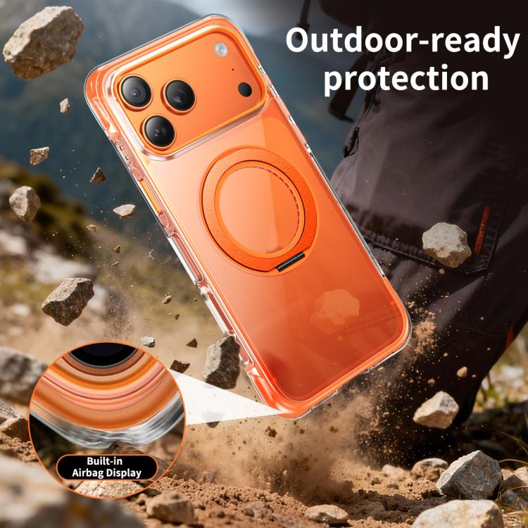 Coque de téléphone antichoc magnétique avec support rotatif à 360° en TPU et acrylique, avec coussin gonflable sous vide, pour iPhone 17 Pro Max, pour iPhone 17 Pro, pour iPhone 17