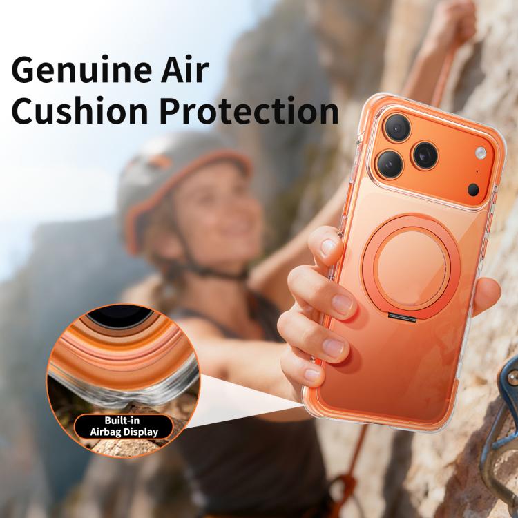 Coque de téléphone antichoc magnétique avec support rotatif à 360° en TPU et acrylique, avec coussin gonflable sous vide, pour iPhone 17 Pro Max, pour iPhone 17 Pro, pour iPhone 17