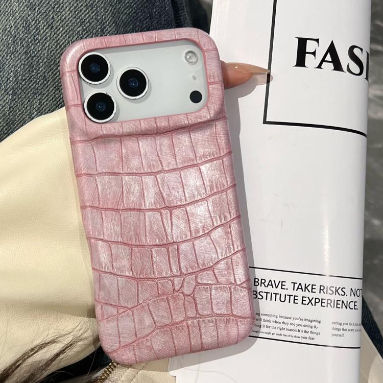 Coque de téléphone antichoc en cuir végétalien texturé crocodile vintage, pour iPhone 17 Pro Max, pour iPhone 17 Pro