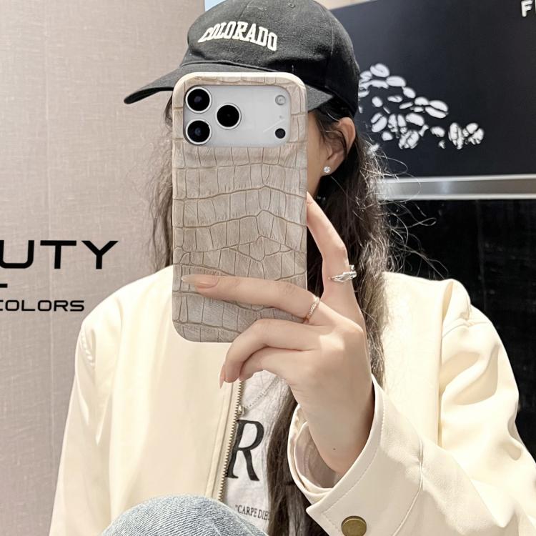 Coque de téléphone antichoc en cuir végétalien texturé crocodile vintage, pour iPhone 17 Pro Max, pour iPhone 17 Pro