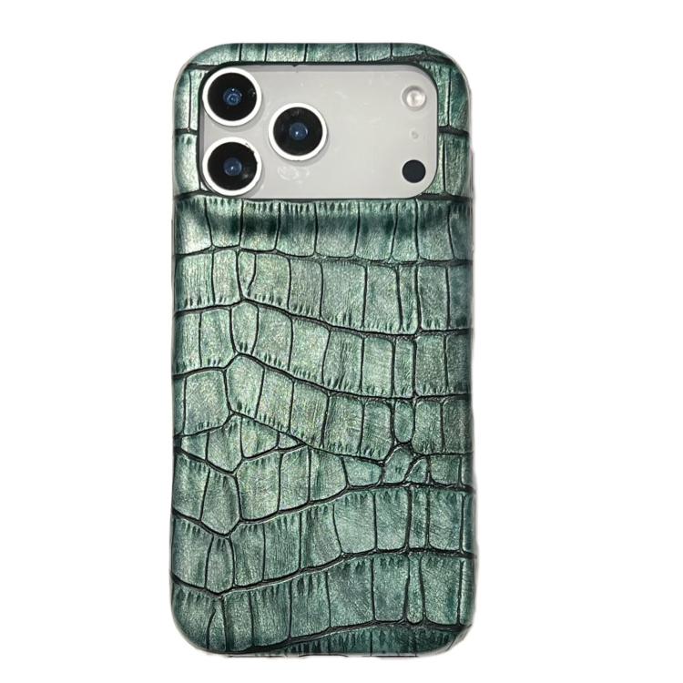 Coque de téléphone antichoc en cuir végétalien texturé crocodile vintage, pour iPhone 17 Pro Max, pour iPhone 17 Pro