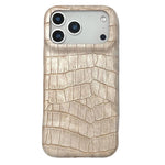 Coque de téléphone antichoc en cuir végétalien texturé crocodile vintage, pour iPhone 17 Pro Max, pour iPhone 17 Pro