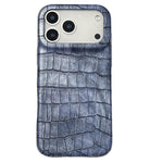 Coque de téléphone antichoc en cuir végétalien texturé crocodile vintage, pour iPhone 17 Pro Max, pour iPhone 17 Pro