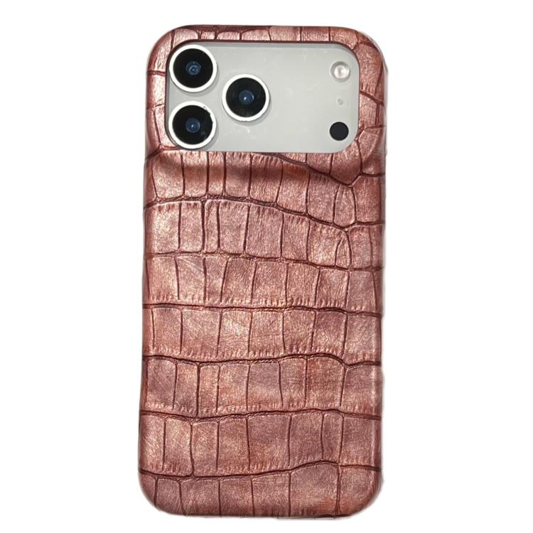 Coque de téléphone antichoc en cuir végétalien texturé crocodile vintage, pour iPhone 17 Pro Max, pour iPhone 17 Pro