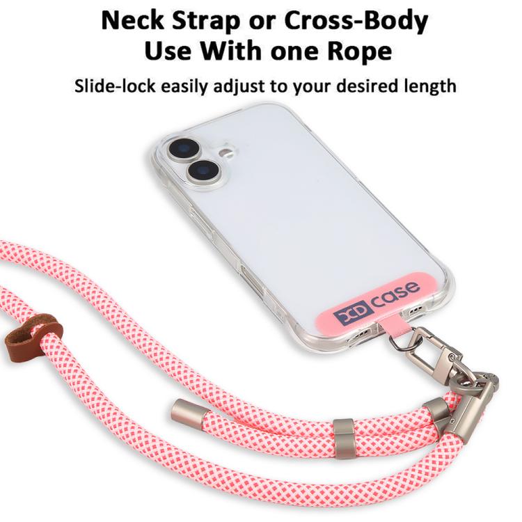 Dragonne de téléphone anti-perte XDcase avec boucle et joint en métal, longueur réglable : 41-77 cm