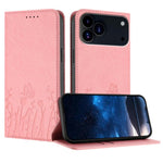 Étui de téléphone en cuir vegan magnétique avec motif papillon et tulipes, Pour iPhone 17e / 16e, Pour iPhone 17 Pro Max, Pour iPhone 17 Pro, Pour iPhone 17