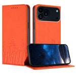 Étui de téléphone en cuir vegan magnétique avec motif papillon et tulipes, Pour iPhone 17e / 16e, Pour iPhone 17 Pro Max, Pour iPhone 17 Pro, Pour iPhone 17