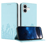 Étui de téléphone en cuir vegan magnétique avec motif papillon et tulipes, Pour iPhone 17e / 16e, Pour iPhone 17 Pro Max, Pour iPhone 17 Pro, Pour iPhone 17