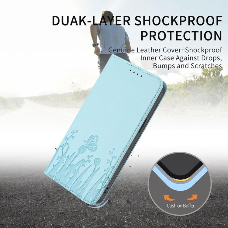 Étui de téléphone magnétique en cuir végétalien motif papillons tulipes, pour iPhone Air, pour iPhone 16 Pro Max, pour iPhone 16 Pro, pour iPhone 16 Plus