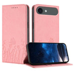 Étui de téléphone magnétique en cuir végétalien motif papillons tulipes, pour iPhone Air, pour iPhone 16 Pro Max, pour iPhone 16 Pro, pour iPhone 16 Plus