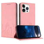 Étui de téléphone magnétique en cuir végétalien motif papillons tulipes, pour iPhone Air, pour iPhone 16 Pro Max, pour iPhone 16 Pro, pour iPhone 16 Plus
