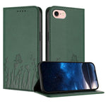 Étui de téléphone en cuir vegan magnétique avec motif papillon et tulipes, Pour iPhone 17e / 16e, Pour iPhone 17 Pro Max, Pour iPhone 17 Pro, Pour iPhone 17