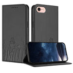 Étui de téléphone en cuir vegan magnétique avec motif papillon et tulipes, Pour iPhone 17e / 16e, Pour iPhone 17 Pro Max, Pour iPhone 17 Pro, Pour iPhone 17