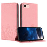 Étui de téléphone en cuir vegan magnétique avec motif papillon et tulipes, Pour iPhone 17e / 16e, Pour iPhone 17 Pro Max, Pour iPhone 17 Pro, Pour iPhone 17