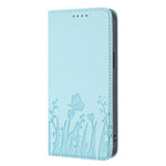 Étui de téléphone magnétique en cuir végétalien à motif de papillons et de tulipes, pour iPhone 15, pour iPhone 14 Plus, pour iPhone 14, pour iPhone 14 Pro