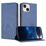 Étui de téléphone magnétique en cuir végétalien à motif de papillons et de tulipes, pour iPhone 15, pour iPhone 14 Plus, pour iPhone 14, pour iPhone 14 Pro