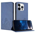 Étui de téléphone magnétique en cuir végétalien à motif de papillons et de tulipes, pour iPhone 15, pour iPhone 14 Plus, pour iPhone 14, pour iPhone 14 Pro
