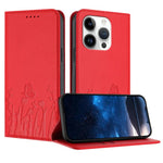 Étui de téléphone magnétique en cuir végétalien à motif de papillons et de tulipes, pour iPhone 15, pour iPhone 14 Plus, pour iPhone 14, pour iPhone 14 Pro