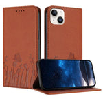 Étui de téléphone magnétique en cuir végétalien à motif de papillons et de tulipes, pour iPhone 15, pour iPhone 14 Plus, pour iPhone 14, pour iPhone 14 Pro