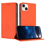 Étui de téléphone magnétique en cuir végétalien à motif de papillons et de tulipes, pour iPhone 15, pour iPhone 14 Plus, pour iPhone 14, pour iPhone 14 Pro