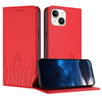 Étui de téléphone magnétique en cuir végétalien à motif de papillons et de tulipes, pour iPhone 15, pour iPhone 14 Plus, pour iPhone 14, pour iPhone 14 Pro