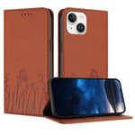 Étui de téléphone magnétique en cuir végétalien à motif de papillons et de tulipes, pour iPhone 15, pour iPhone 14 Plus, pour iPhone 14, pour iPhone 14 Pro