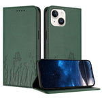 Étui de téléphone magnétique en cuir végétalien à motif de papillons et de tulipes, pour iPhone 15, pour iPhone 14 Plus, pour iPhone 14, pour iPhone 14 Pro