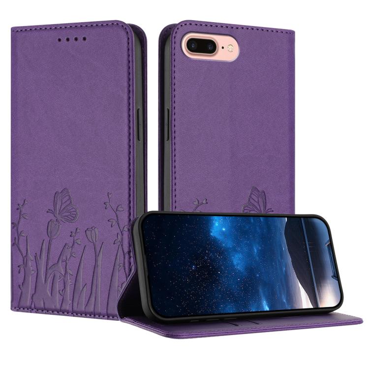 Tulips Butterfly Pattern Magnetic Vegan Leather Phone Case, For iPhone X / XS, For iPhone XS Max, For iPhone XR, For iPhone 8 Plus / 7 Plus