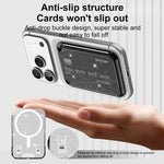 Pochette autocollante magnétique à paillettes transparente pour cartes au dos du téléphone