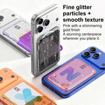 Pochette autocollante magnétique à paillettes transparente pour cartes au dos du téléphone