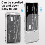 Pochette autocollante magnétique à paillettes transparente pour cartes au dos du téléphone