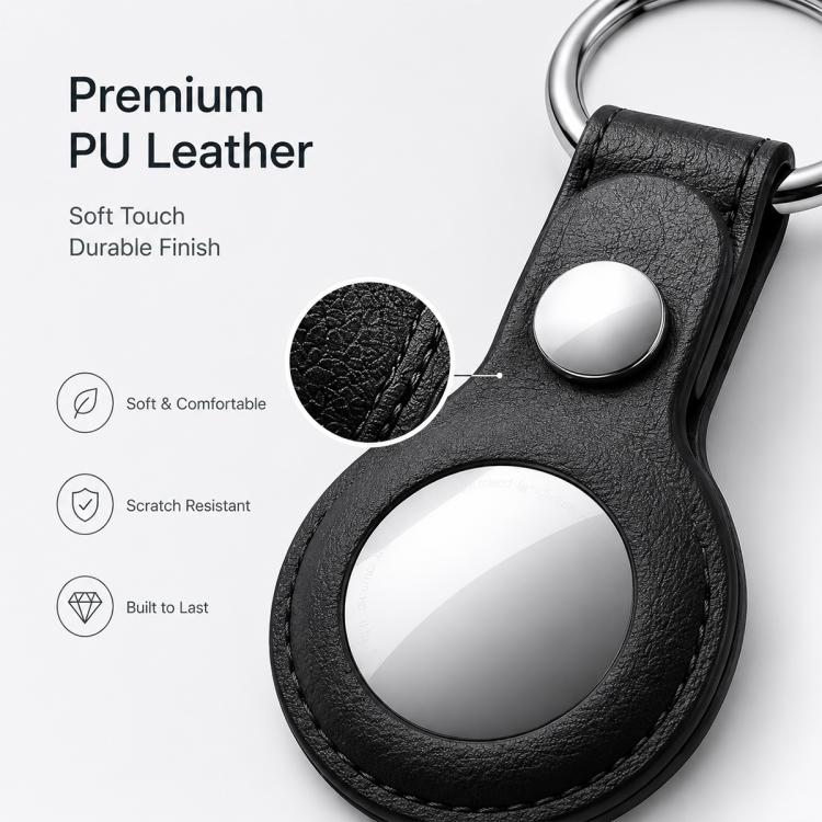 Coque de protection en cuir vegan XDcase avec anneau métallique, 1 pièce (Bleu), 1 pièce (Marron), 1 pièce (Gris), 1 pièce (Noir), 1 pièce (Rouge)