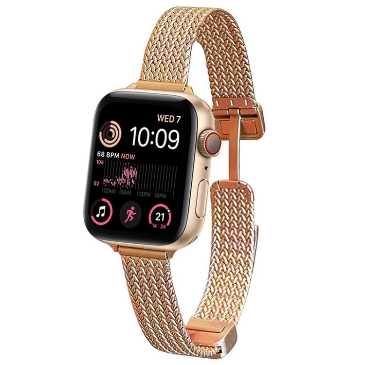 xDfind Bracelet de Montre en Acier Inoxydable avec Boucle Magnétique Épi de Blé, Pour Apple Watch 42 / 44 / 45 / 46 / 49mm, Pour Apple Watch 38 / 40 / 41 / S10 42mm
