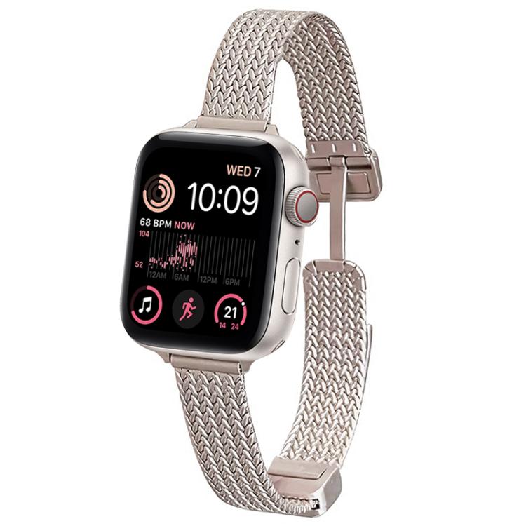 xDfind Bracelet de Montre en Acier Inoxydable avec Boucle Magnétique Épi de Blé, Pour Apple Watch 42 / 44 / 45 / 46 / 49mm, Pour Apple Watch 38 / 40 / 41 / S10 42mm