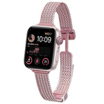 xDfind Bracelet de Montre en Acier Inoxydable avec Boucle Magnétique Épi de Blé, Pour Apple Watch 42 / 44 / 45 / 46 / 49mm, Pour Apple Watch 38 / 40 / 41 / S10 42mm
