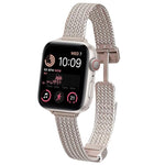 xDfind Bracelet de Montre en Acier Inoxydable avec Boucle Magnétique Épi de Blé, Pour Apple Watch 42 / 44 / 45 / 46 / 49mm, Pour Apple Watch 38 / 40 / 41 / S10 42mm