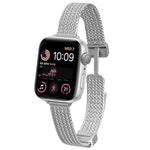 xDfind Bracelet de Montre en Acier Inoxydable avec Boucle Magnétique Épi de Blé, Pour Apple Watch 42 / 44 / 45 / 46 / 49mm, Pour Apple Watch 38 / 40 / 41 / S10 42mm