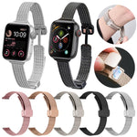 xDfind Bracelet de Montre en Acier Inoxydable avec Boucle Magnétique Épi de Blé, Pour Apple Watch 42 / 44 / 45 / 46 / 49mm, Pour Apple Watch 38 / 40 / 41 / S10 42mm