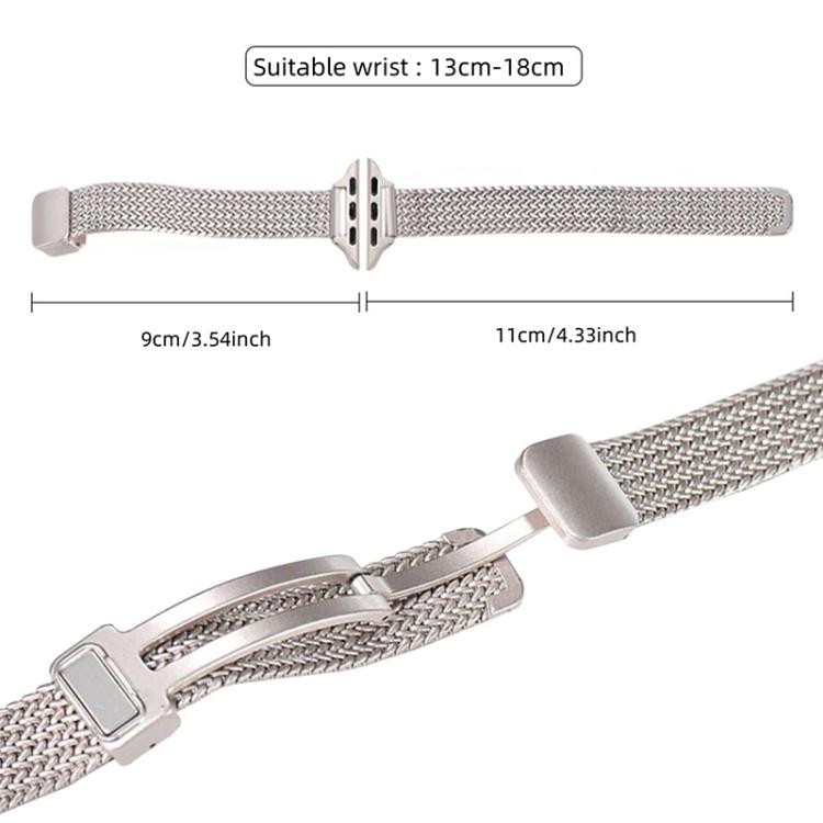 xDfind Bracelet de Montre en Acier Inoxydable avec Boucle Magnétique Épi de Blé, Pour Apple Watch 42 / 44 / 45 / 46 / 49mm, Pour Apple Watch 38 / 40 / 41 / S10 42mm