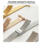 xDfind Bracelet de Montre en Acier Inoxydable avec Boucle Magnétique Épi de Blé, Pour Apple Watch 42 / 44 / 45 / 46 / 49mm, Pour Apple Watch 38 / 40 / 41 / S10 42mm