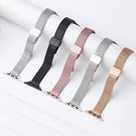 xDfind Bracelet de Montre en Acier Inoxydable avec Boucle Magnétique Épi de Blé, Pour Apple Watch 42 / 44 / 45 / 46 / 49mm, Pour Apple Watch 38 / 40 / 41 / S10 42mm