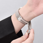 xDfind Bracelet de Montre en Acier Inoxydable avec Boucle Magnétique Épi de Blé, Pour Apple Watch 42 / 44 / 45 / 46 / 49mm, Pour Apple Watch 38 / 40 / 41 / S10 42mm