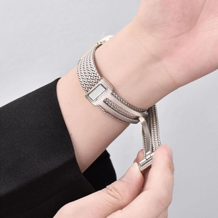 xDfind Bracelet de Montre en Acier Inoxydable avec Boucle Magnétique Épi de Blé, Pour Apple Watch 42 / 44 / 45 / 46 / 49mm, Pour Apple Watch 38 / 40 / 41 / S10 42mm